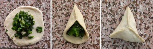 shaping spinach pastry