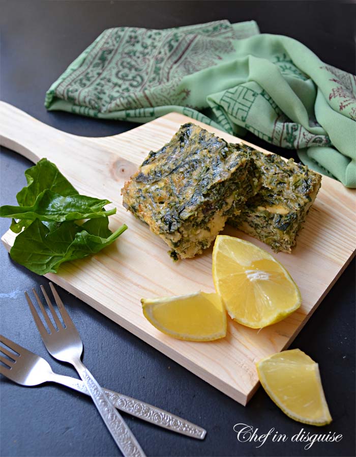 Spinach breakfast squares