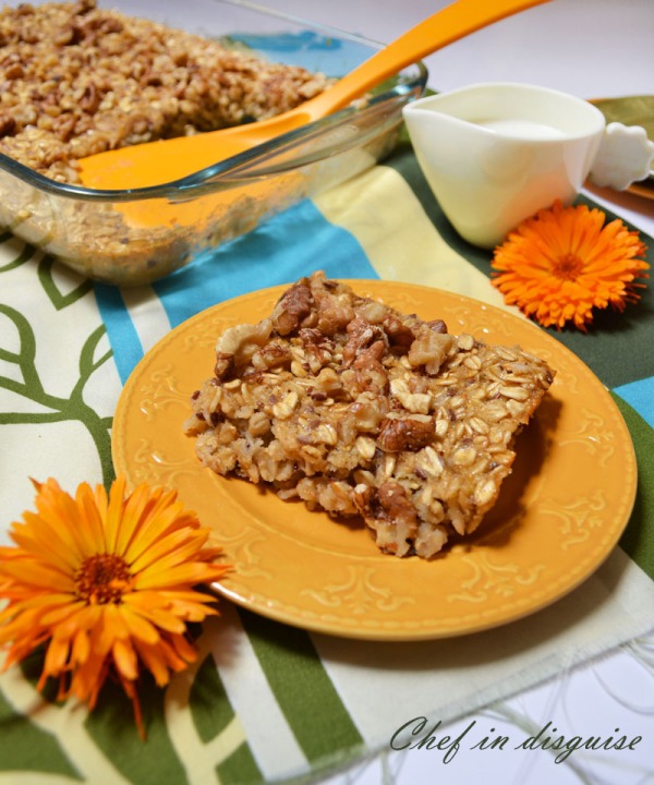baked oatmeal with walnuts