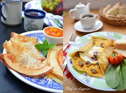 sourdough crepes two ways