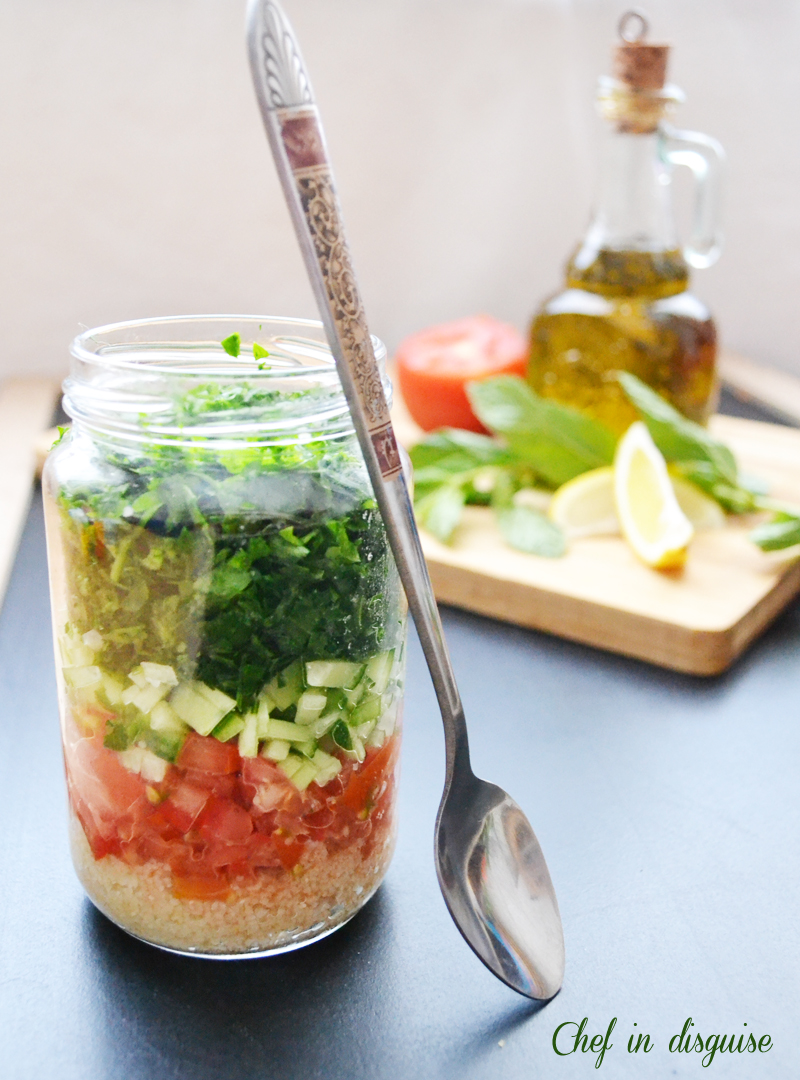 Tabbouleh salad in a jar