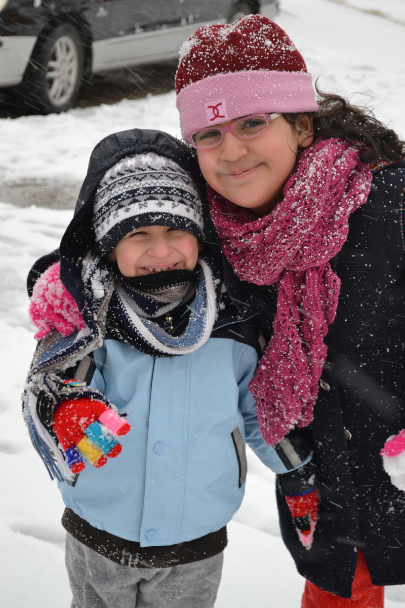Jana and Ibrahim in the snow