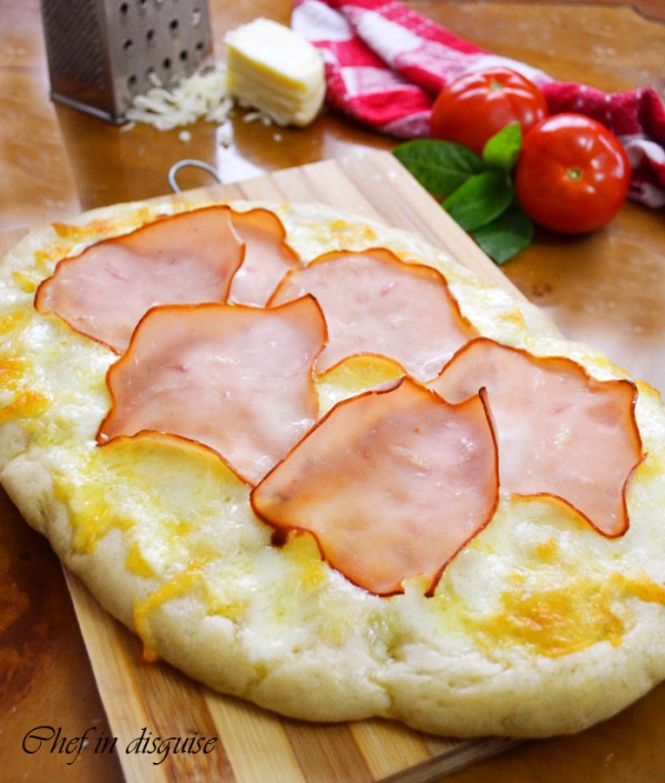 Sourdough pizza with smoked turkey