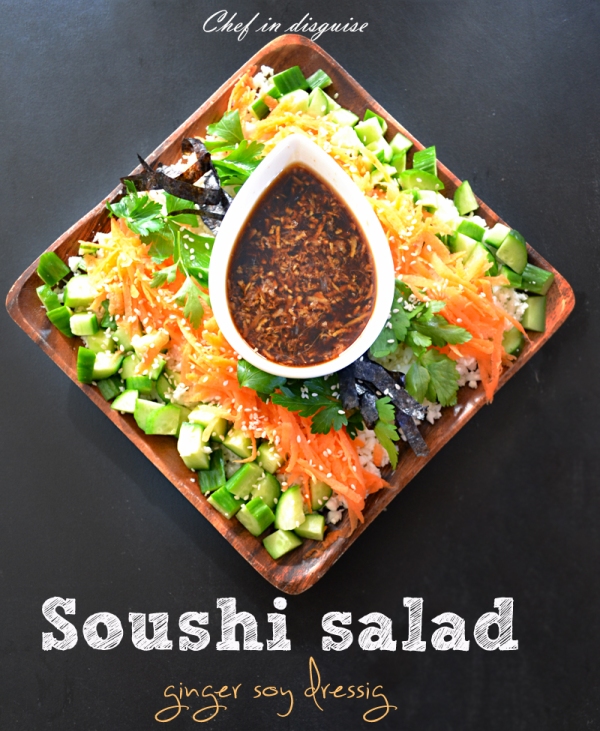 sushi salad with ginger dressing 2