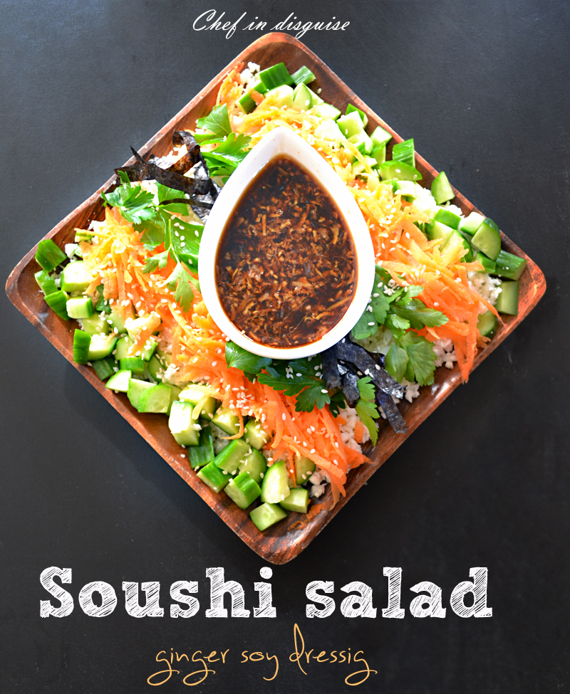 sushi salad with ginger dressing 2