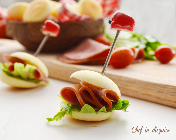 mini sandwiches with cheese bread
