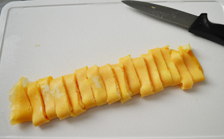 omlette cut into strips