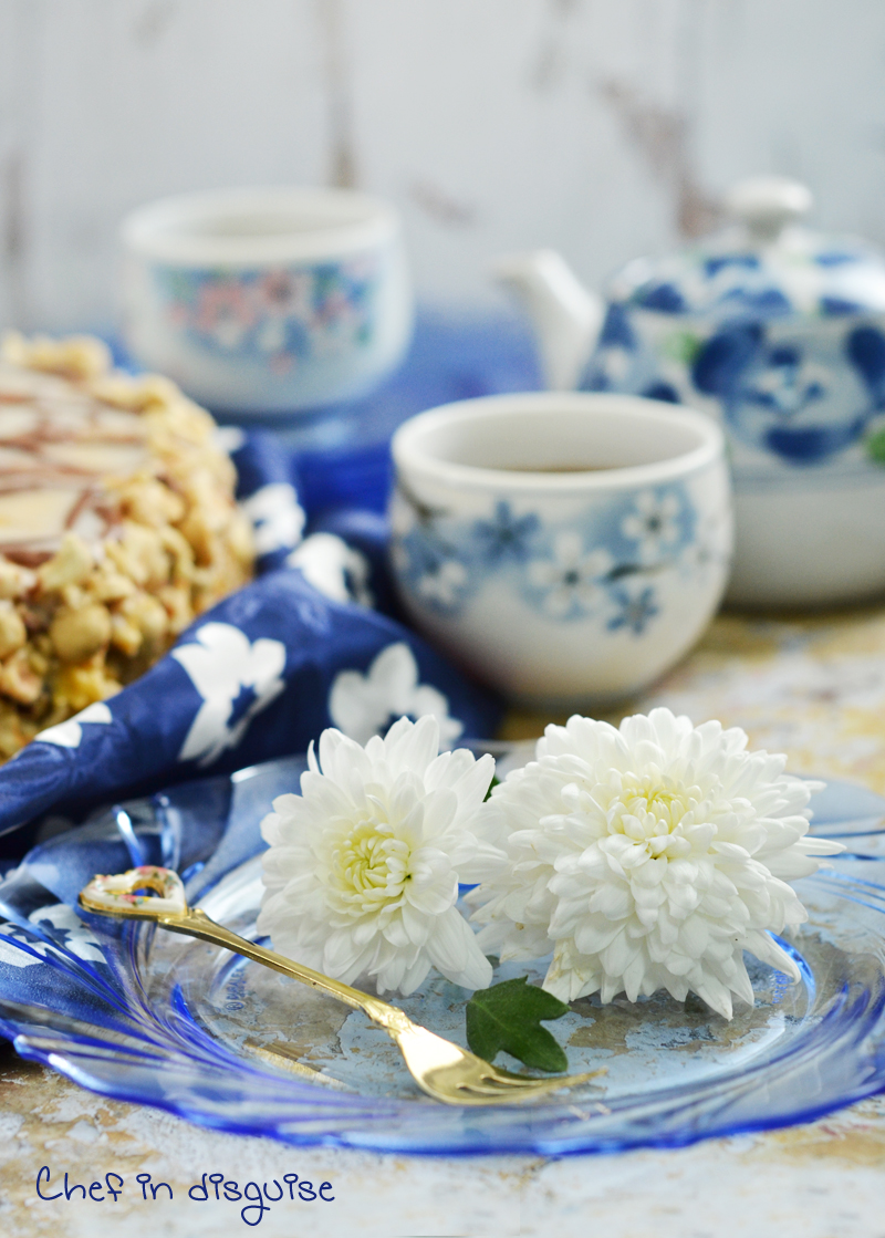 White and blue food styling