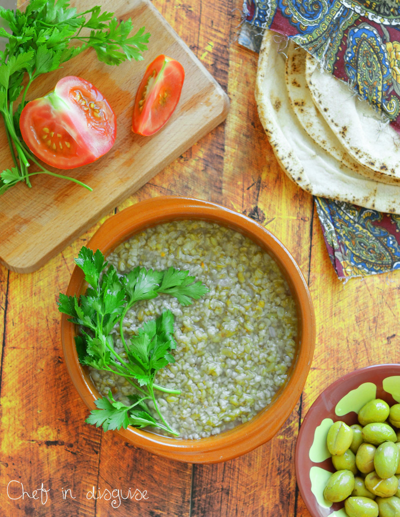 Middle Eastern freekeh soup