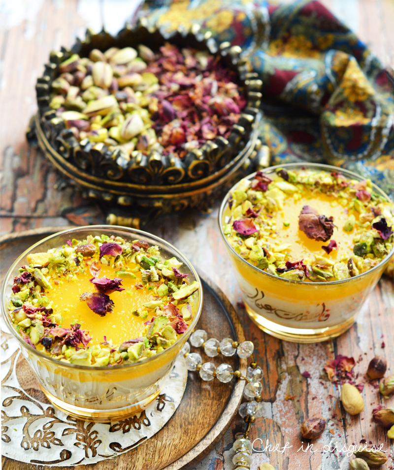 Rice pudding with orange curd topping