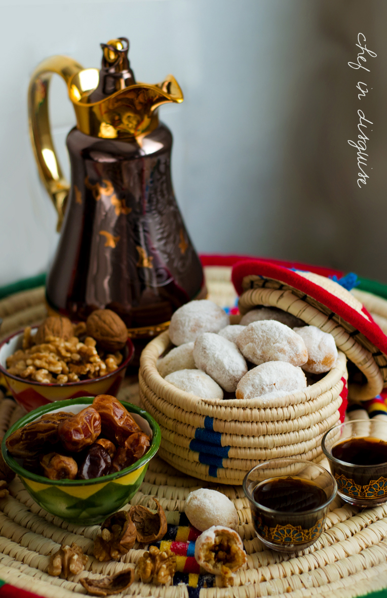 Baid al qata (kwaiti cookies stuffed with walnuts , seasoned with rosewater, cinnamon and saffron)