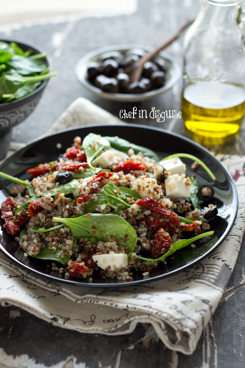 Spinach and feta quinoa salad