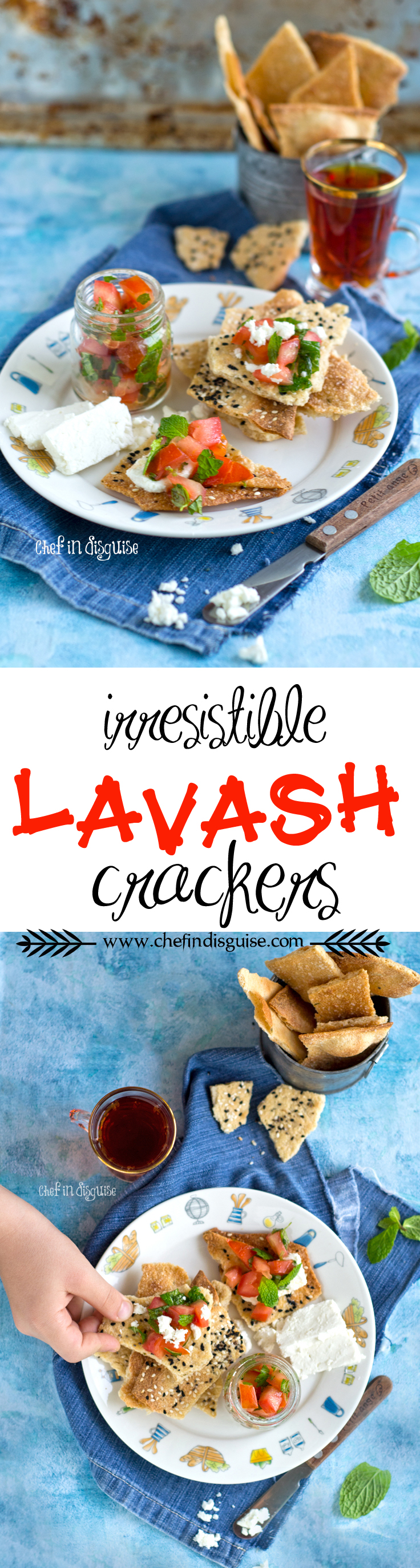 Irresistible rosemary sea salt and seeds lavash crackers