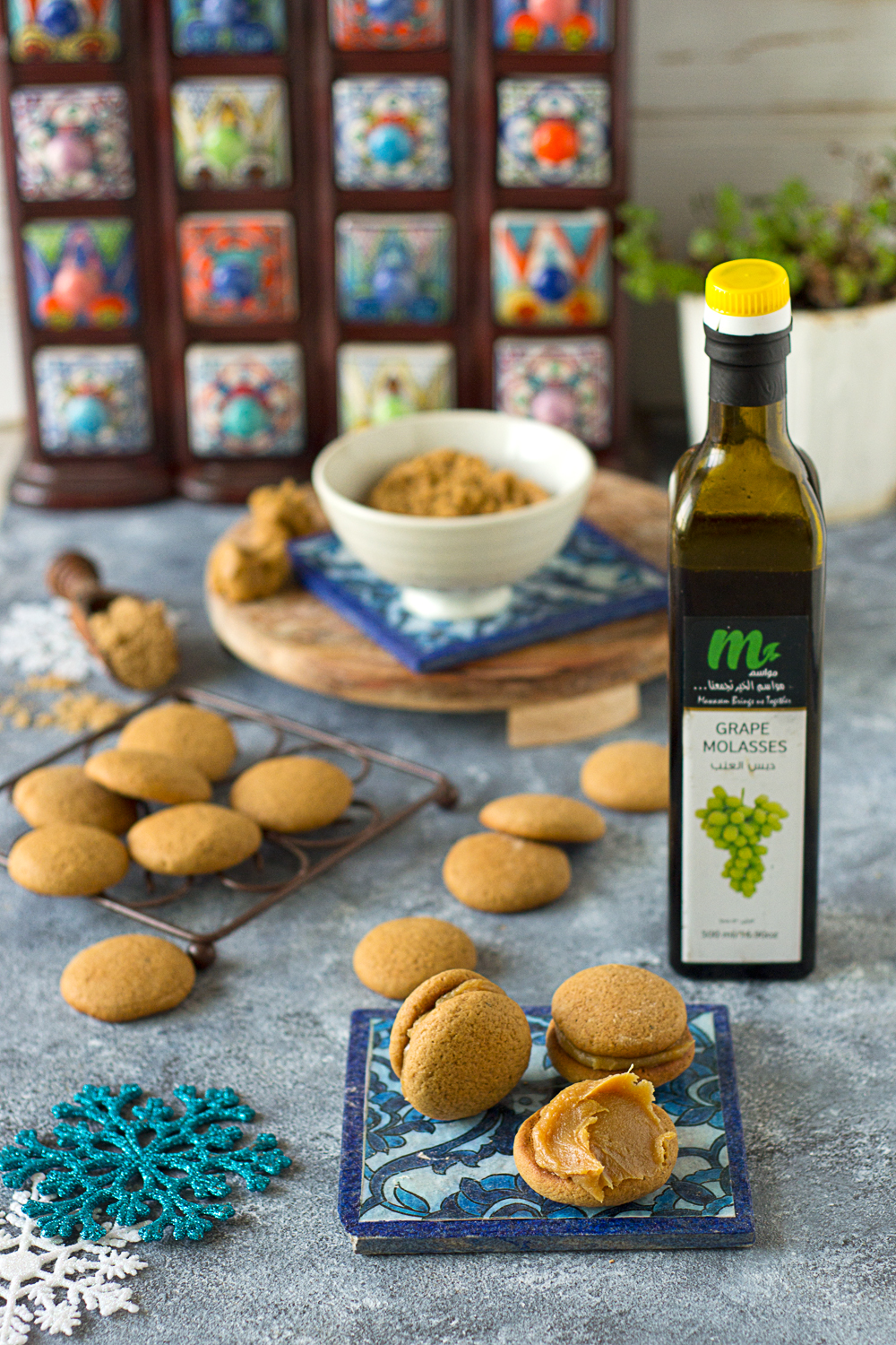 Soft, chewy and beautifully infused with spices. The only thing that can make these cookies more heavenly is the creamy tahini molasses filling