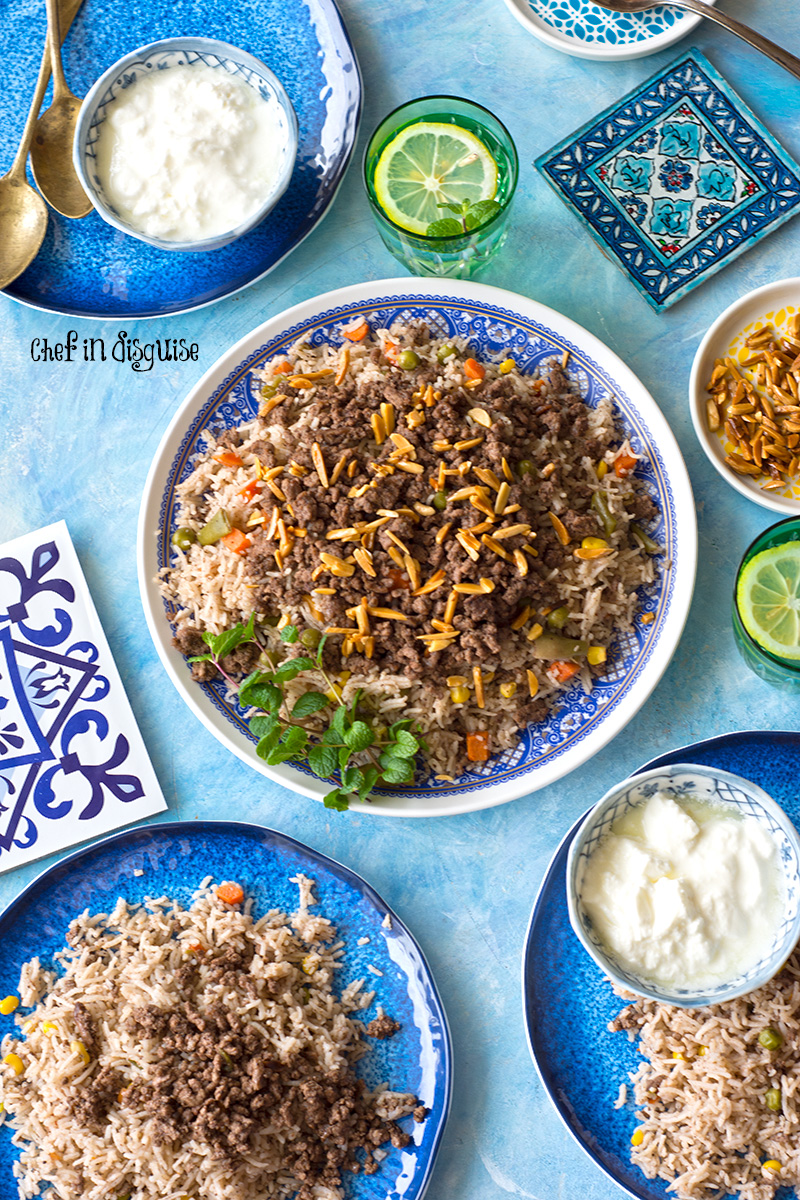 Mixed vegetable rice with middle eastern spices