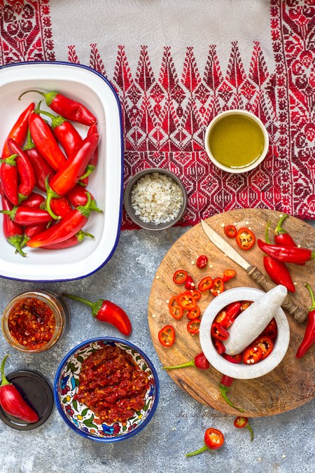 Palestinian shatta (red chili paste)