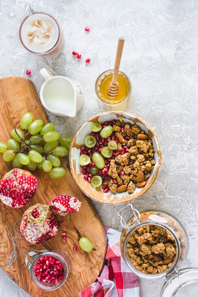 Tahini and molasses granola