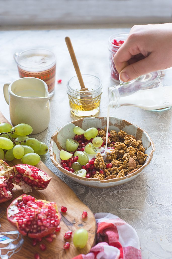 Tahini and molasses granola